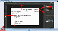 Interfata programului Adobe Photoshop CC 2015, zone ale spatiului de lucru Interfata programului Adobe Photoshop CC 2015, zone ale spatiului de lucru